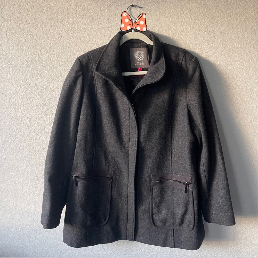 VINCE CAMUTO  Zip Front Women’s Gray Coat in XL